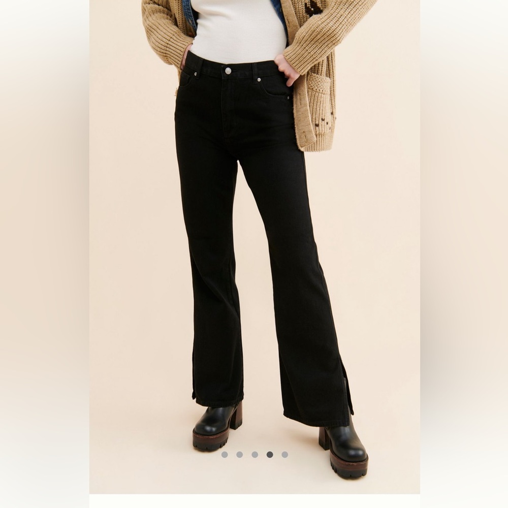 Anthropologie Grey Lab Side Slit Straight Leg Jeans